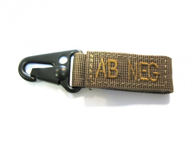 Blood Type Tags AB- Coyote/Brown