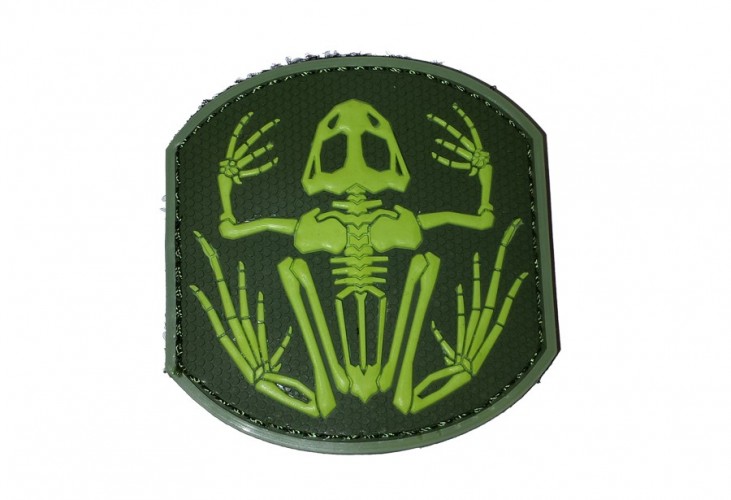 Patch PVC Frog Skeleton Tono su Tono Verde