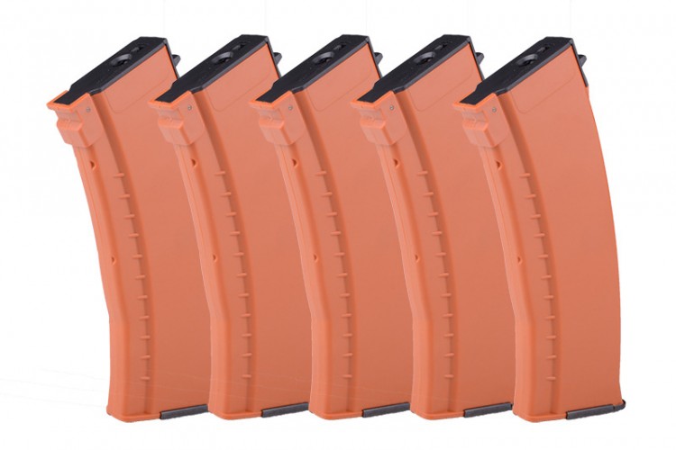 Set da 5 Caricatori ABS da 120bb per AK74 Orange