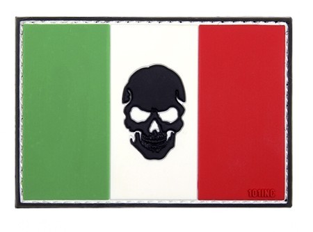 Patch PVC Bandiera Italia con Teschio