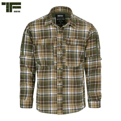TF-2215 Flanel Contractor Shirt Brown/Green tg. S (101 Inc.)