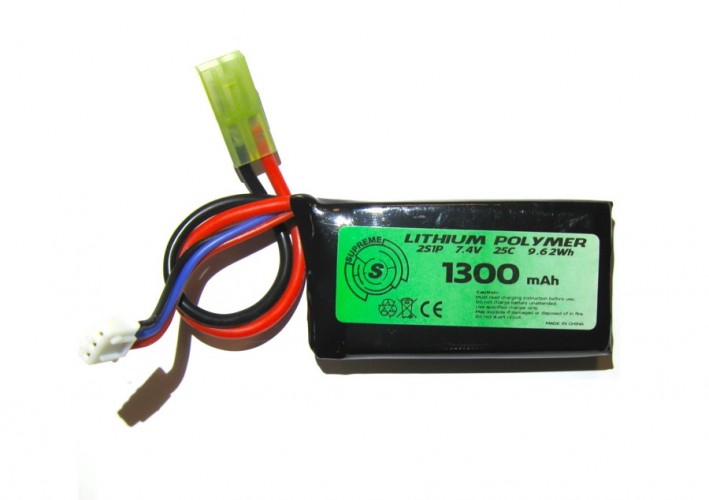 LiPo 7.4 x 1300 25 C Peq15/16