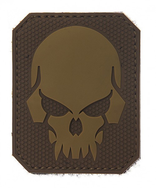 Patch 3D PVC Pirate Skull Brown