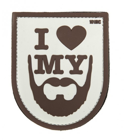 Patch PVC I Love my Beard TAN