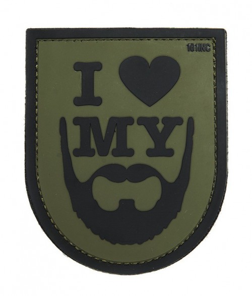 Patch PVC I Love my Beard Verde