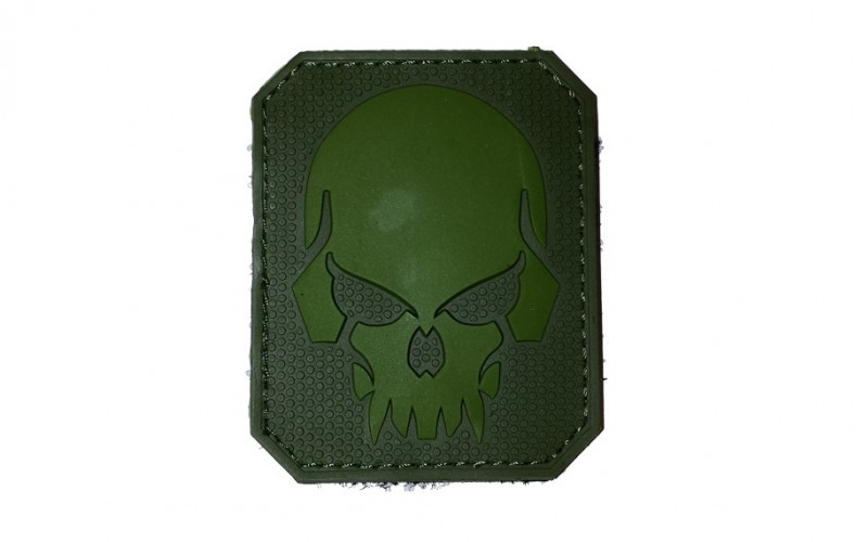 Patch PVC Skull Verde