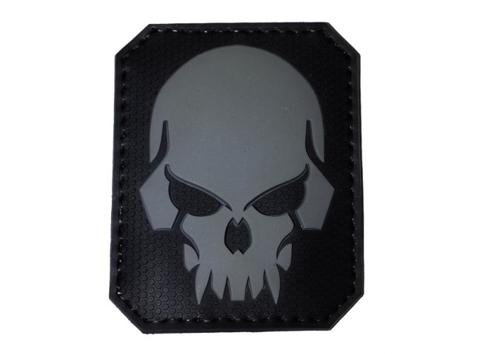 Patch PVC Skull Grigia