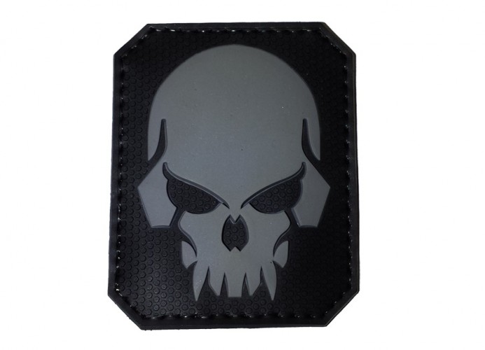 Patch PVC Skull Grigia