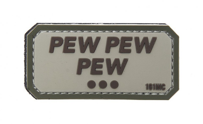 Patch 3D PVC Pew Pew Pew Sfondo TAN