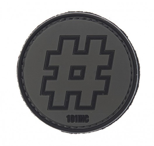 Patch 3D PVC Hashtag Nera