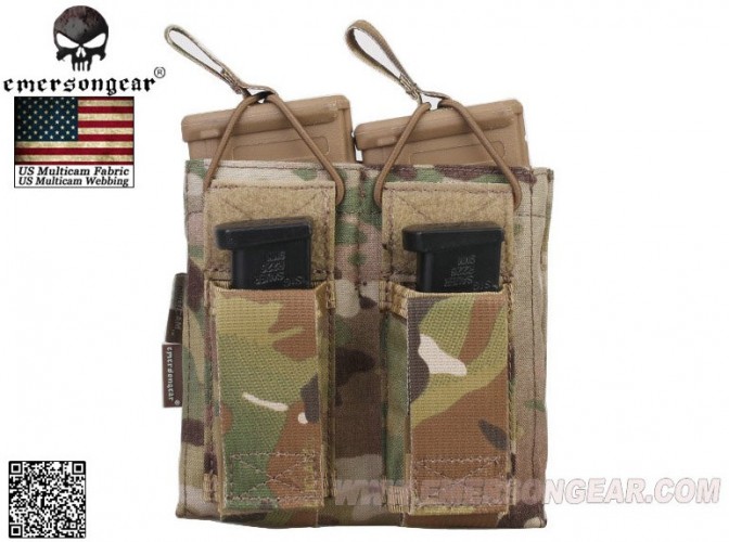 Tasca Porta Caricatore Doppio (5.56 e 9mm) Open Top Multicam