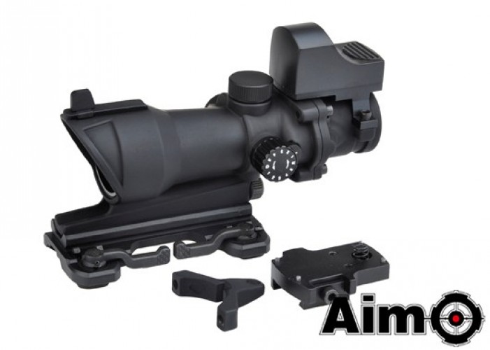 ACOG 4X32 Reticolo Illuminato a Sgancio Rapido con Mini Dot Nera