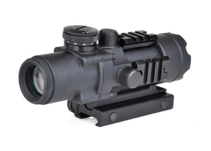 4X32 Tactical Compact Scope con Reticolo Illuminato Nera