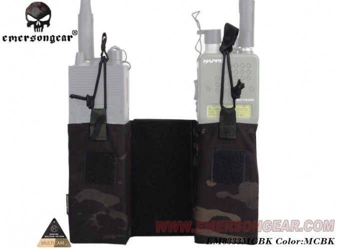 Tasca Porta Radio e Caricatori per JPC Multicam Black