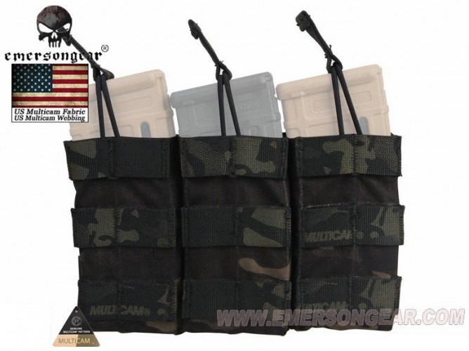 Tasca Porta Caricatore Triplo Open Top Multicam Black