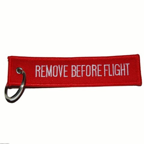 Portachiavi REMOVE BEFORE FLIGHT Rosso