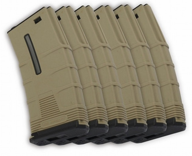 Set da 6 Caricatori Monofilari T-Tactical per M4 da 45bb TAN (MA-246 ICS)