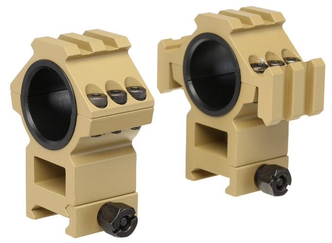 Coppia di Anelli Alti Tri-side Rail 25.4 - 30 mm TAN (AO9031 AIM-O)