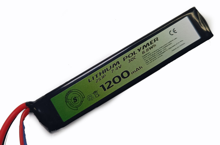 LiPo 7.4V x 1200mAh - 30C - Tubo - DEANS (A12TD SUPREME)