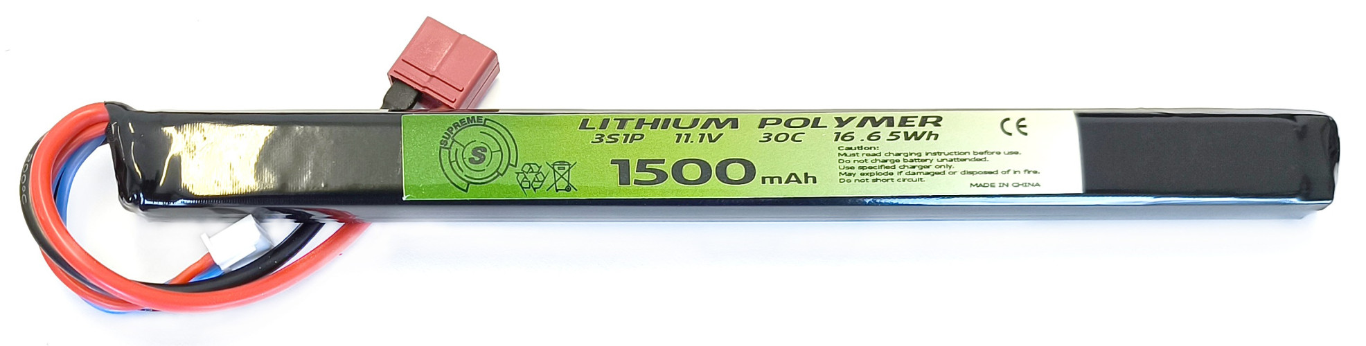 LiPo 11.1 x 1500 30 C - AKS/Kurz - DEANS (SUPREME)