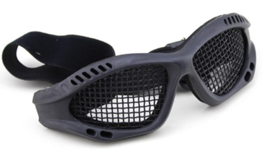 Tactical Goggles - Steel Mesh - Black (GG-MA-01-BK Wosport)
