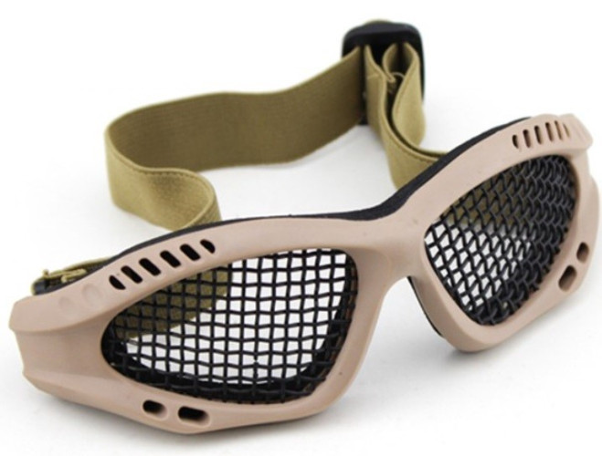 Tactical Goggles - Steel Mesh - TAN (GG-MA-01-T Wosport)