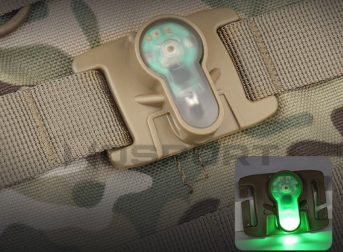MOLLE Webbing Tactical Signal Light - TAN - Led Verde  (LT-06-T-OD Wosport)