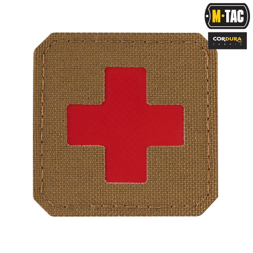 Patch Medic Cross - Laser Cut - Coyote/Red (5903886826366 M-Tac)