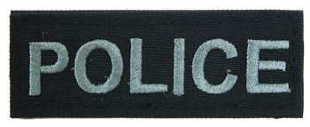 Patch Police Argento su Fondo Nero (ID-04(GREY) Guarder)