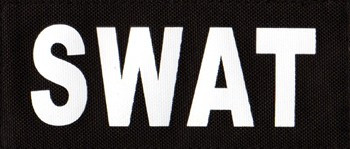 Patch SWAT Bianca su Fondo Nero (ID-12(WHITE) Guarder)