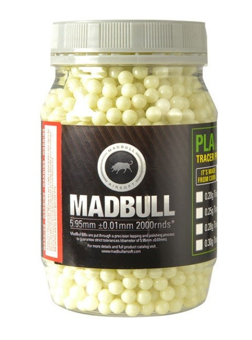 Bottiglia Pallini 0.30 PLA - Alien Green TRACER - 2000bb (BB-TRACER-PLA MadBull)