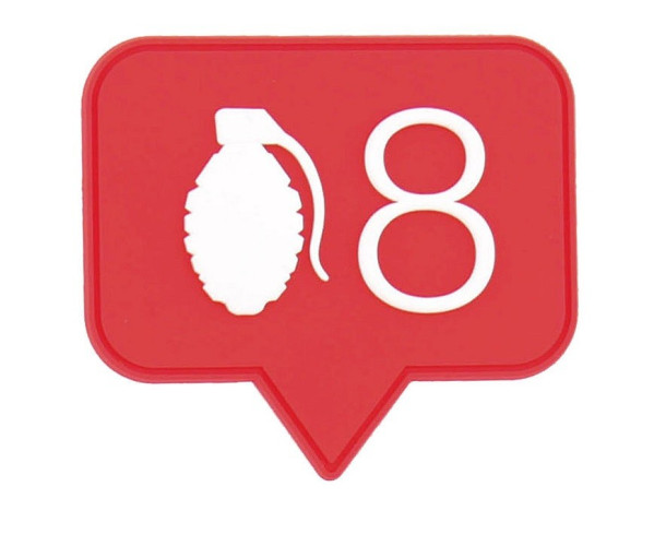 Patch in PVC - 6.9x7.7cm - Grenade 8 - RED (444130-7297 101 Inc.)