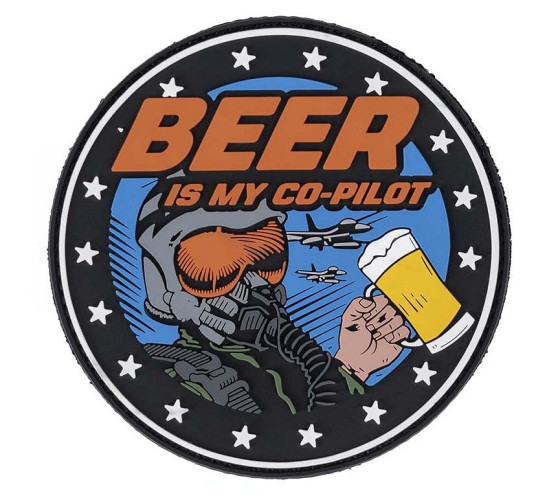 Patch in PVC - 10x10cm - Beer is my Co-pilot (444190-7467 101 Inc.)